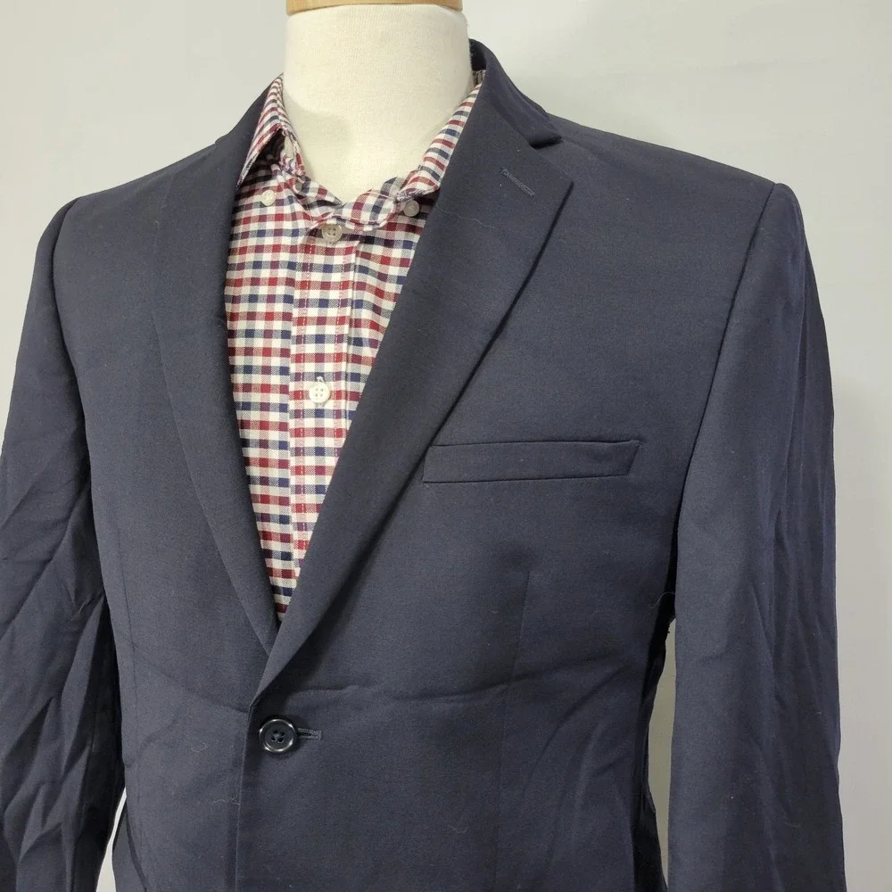 Joseph Abboud Men's‎ Sport Coat Blazer Two Button Navy Twill Wool Size 40S